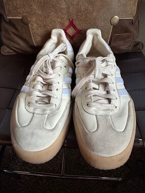 adidas Sambae Cream and White Sneakers with Gum Sole -Unisex